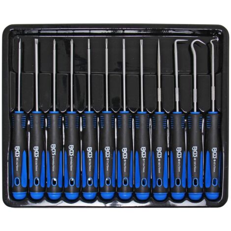 Bgs Technic – Jeu de 12 tournevis et crochets de précision – Acier chrome-vanadium – Longueur 170 mm – Pour vis TX6 à TX10 et PH0 à PH00