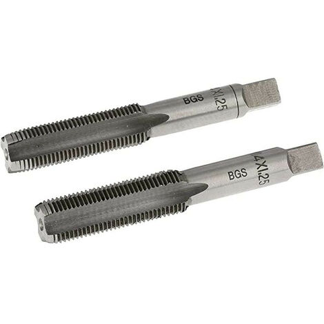 Bgs Technic – Jeu de 2 tarauds M14 x 1.25 mm – Acier à outils GCr15 – Taraud ébaucheur et finisseur pour filetages précis