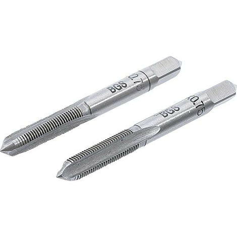 Bgs Technic – Jeu de 2 tarauds M6 x 0.75 mm – Acier à outils GCr15 – Filetage métrique pas standard – Pour filetages précis