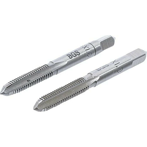 Bgs Technic – Jeu de 2 tarauds M6 x 1.00 mm – Acier à outils GCr15 – Filetage de précision – Pour perçage de précision