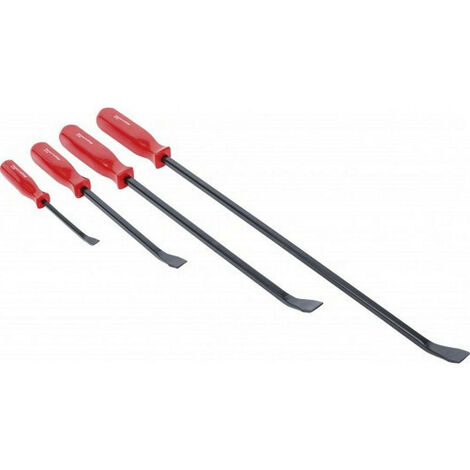 Bgs Technic – Jeu de 4 leviers de force renforcés en acier trempé – Pince à décoffrer et pied de biche – Tailles 200/300/450/600mm