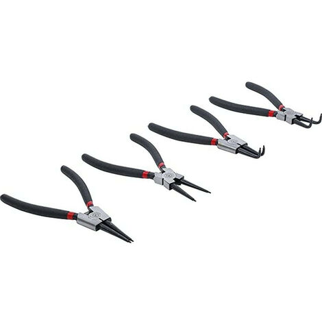 Bgs Technic – Lot de 4 pinces à circlips 175mm – 2 droites et 2 courbées – Pour circlips internes et externes – Ouverture jusqu'à 35mm