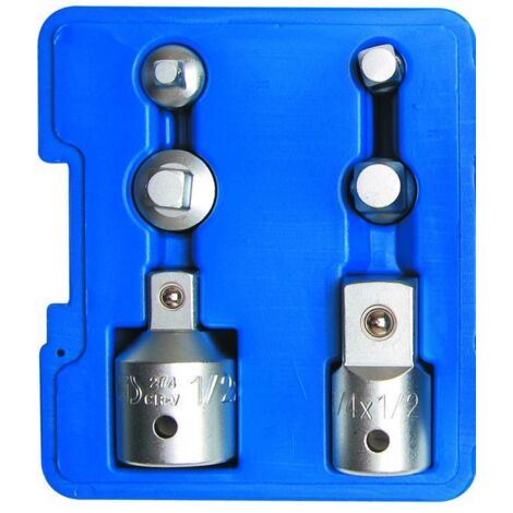 Bgs Technic – Jeu de 6 réducteurs/augmentateurs douille cliquet carré 1/4-3/8-1/2-3/4 – Acier chrome vanadium – Adaptation facile pour outils standards