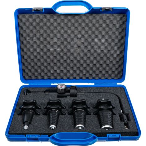 Bgs Technic – Jeu de bouchons universels pour circuit de refroidissement – 5 pièces – 4 adaptateurs coniques – Manomètre 0-2,4 bar – Compatible avec plusieurs marques