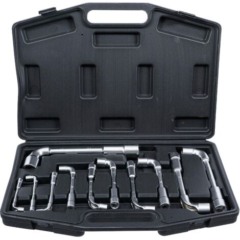 Bgs Technic – Jeu de clés à pipe 11 pièces 6-22 mm – Acier chromé-vanadium – Extrémités droite et courbée pour accès étroit
