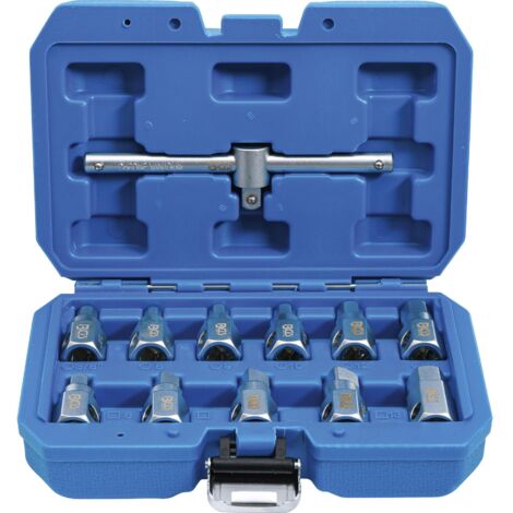 Bgs Technic – Jeu de clés de bouchons de vidange 12 pièces – Chrome vanadium – Douilles 6 pans et à tête carré – Pour entretien automobile