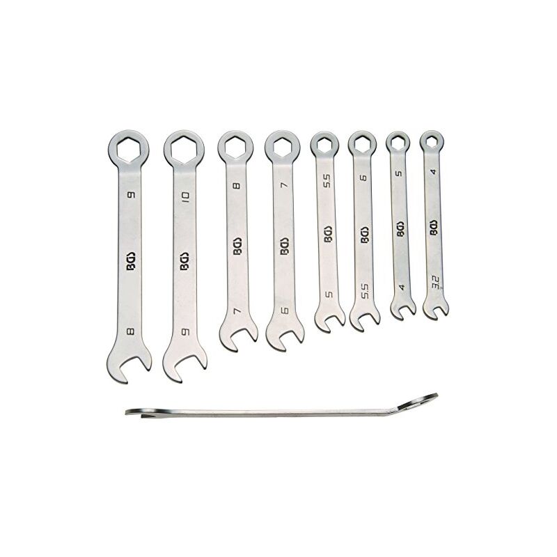 Jeu de clés pied-de bague, mini conception, le 4 - 10 mm, 8 pcs.