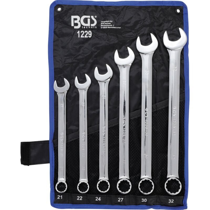 Bgs Technic - Jeu de clés mixtes extra longues 21 - 32 mm 6 pièces