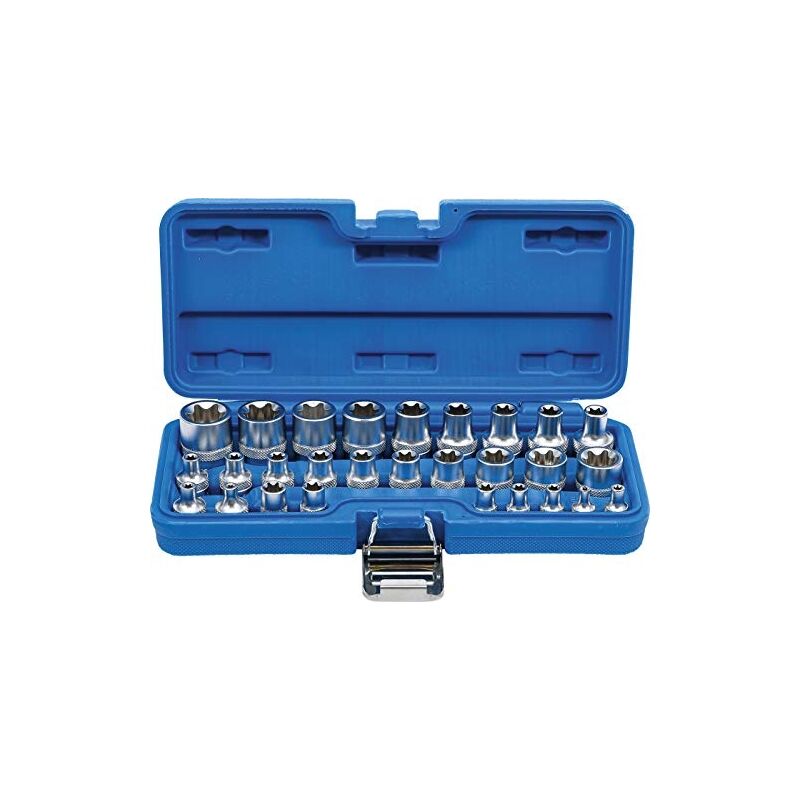 Bgs 70099 jeu de douilles 6,3 mm 1/4'' 12,5 mm (1/2'') E4 - E24 28 pièces