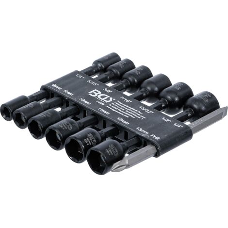 Bgs Technic – Jeu de douilles à choc 14 pièces – Six pans 6,3 mm (1/4') pour perceuses 1/4 - 1/2' – Aimant puissant pour retenue facile des vis