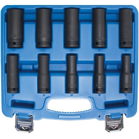 Bgs Technic – Jeu de douilles à choc profondes 12,5 mm (1/2') – 10 pièces en acier chrome-molybdène – Accès facile dans espaces restreints