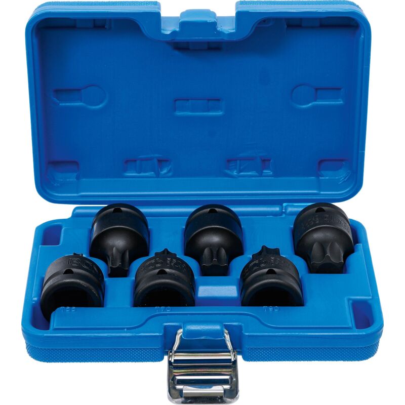 Jeu de douilles à embouts à choc 20 mm (3/4') Profil t (pour Torx) T55 - T100 6 pièces