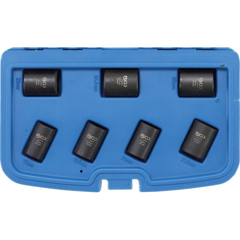 Jeu de douilles spiralées/extracteur de vis 12,5 mm (1/2') 17 - 26 mm 7 pièces