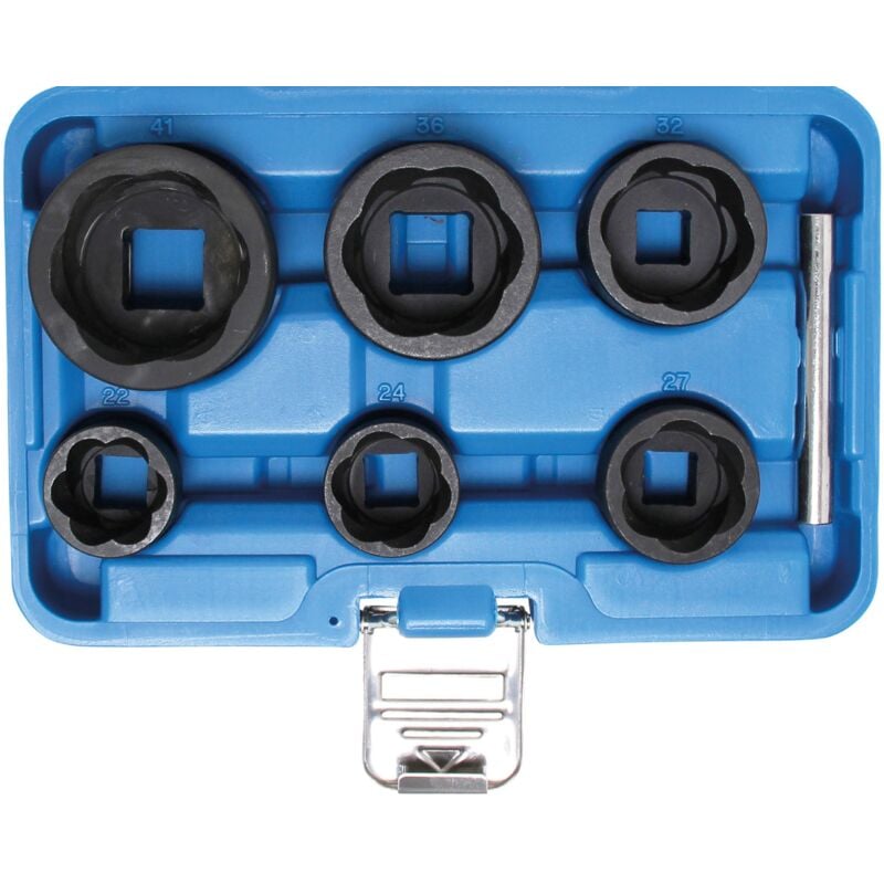 Jeu de douilles spiralées/extracteur de vis 12,5 mm (1/2') + 20 mm (3/4') 22 - 41 mm 6 pièces