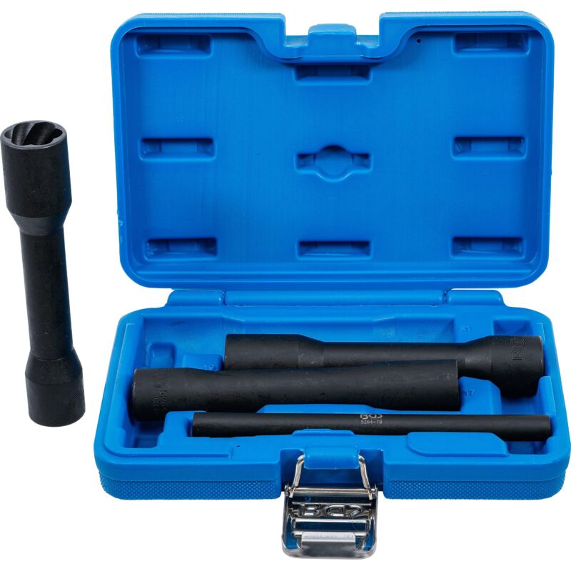 Jeu de douilles spiralées/extracteur de vis, long 12,5 mm (1/2') 17 - 21 mm 4 pièces