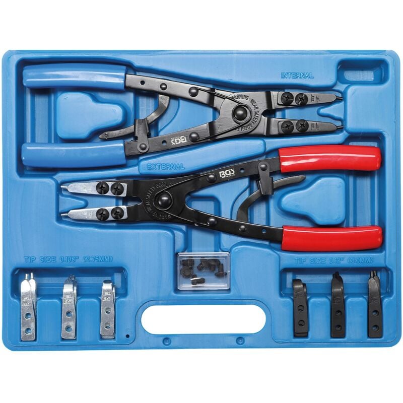 Bgs Technic - Jeu de pinces à circlips pointes échangeables 10 pièces