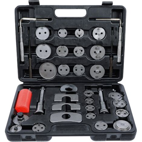 Bgs Technic – Jeu de repousse-pistons de frein 35 pièces – 24 adaptateurs compatibles – Pour étriers avant/arrière – Outils de mécanicien