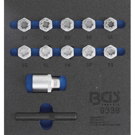 Bgs Technic – Jeu d’outils pour écrous antivol Mercedes-Benz – 12 pièces en acier chrome-molybdène – Montage et démontage jantes