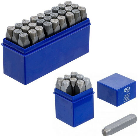 Bgs Technic – Kit de 36 chiffres et lettres à frapper 10 mm – Pour estampage sur métal et cuir – Précision et durabilité assurées