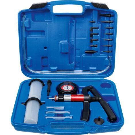 Bgs Technic – Kit de pompe à vide 63,5mm – Manomètre 0 à 3 bar – 14 adaptateurs – Pistolet à vide avec aspiration et pression