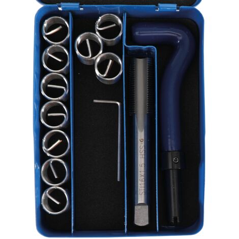 Bgs Technic – Kit de réparation de filetage M16 x 1,5 – 12 pièces en acier HSS-G – Coffret métal robuste – 9432