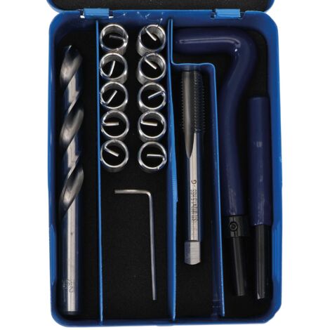 Bgs Technic – Kit de réparation de filets M12 x 1,5 – 14 pièces – Tarauds et forets HSS-G – Casse-languette et inserts – 9429