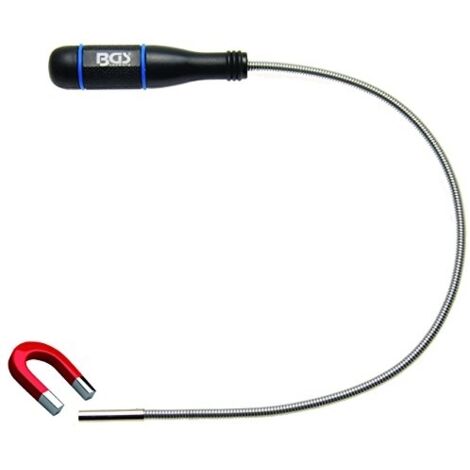 Bgs Technic – Levier magnétique flexible 500 mm pour espaces restreints – Force de traction 0,5 kg – Tête d'aimant Ø 6 mm – 3089