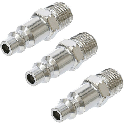 Bgs Technic – Lot de 3 embouts raccord air comprimé MIL 2150B – Filetage mâle 1/4 gaz – Diamètre 8mm – Norme US pour professionnels