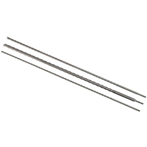 Bgs Technic – Lot de 3 forets trépan SDS + extra longs 1000 mm – Diamètres 12/16/24 mm – Pour béton et maçonnerie – Carbure de tungstène