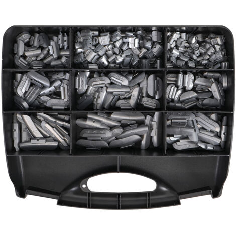 Bgs Technic – Masses d'équilibrage pour jantes tôle acier – Assortiment 320 pièces – 100 x 5g, 100 x 10g, 20 x 15g, 20 x 20g, 20 x 25g, 20 x 30g, 20 x 35g, 10 x 40g, 10 x 45g – Matériau zinc