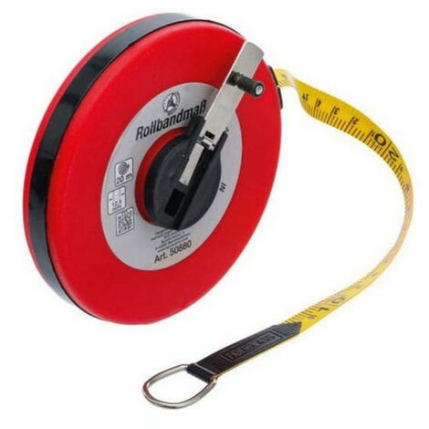 Bgs Technic – Mètre ruban en fibre de verre 20 mètres – Largeur 12,5 mm – Résistant à l'abrasion et aux intempéries – Pour chantiers humides