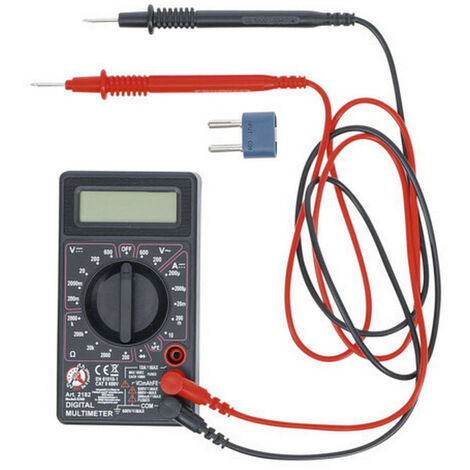Bgs Technic – Multimètre numérique CAT II – Tension 600V, courant 10A, résistance 2000kOhm – Test de diodes et transistors – Affichage état batterie