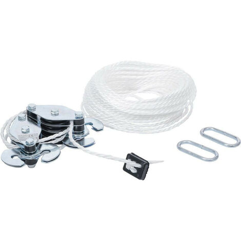 Bgs Technic – Palan léger à corde 180 kg – Longueur corde 20 m – Diamètre corde 4 mm – Hauteur de levage 3 m pour espaces restreints