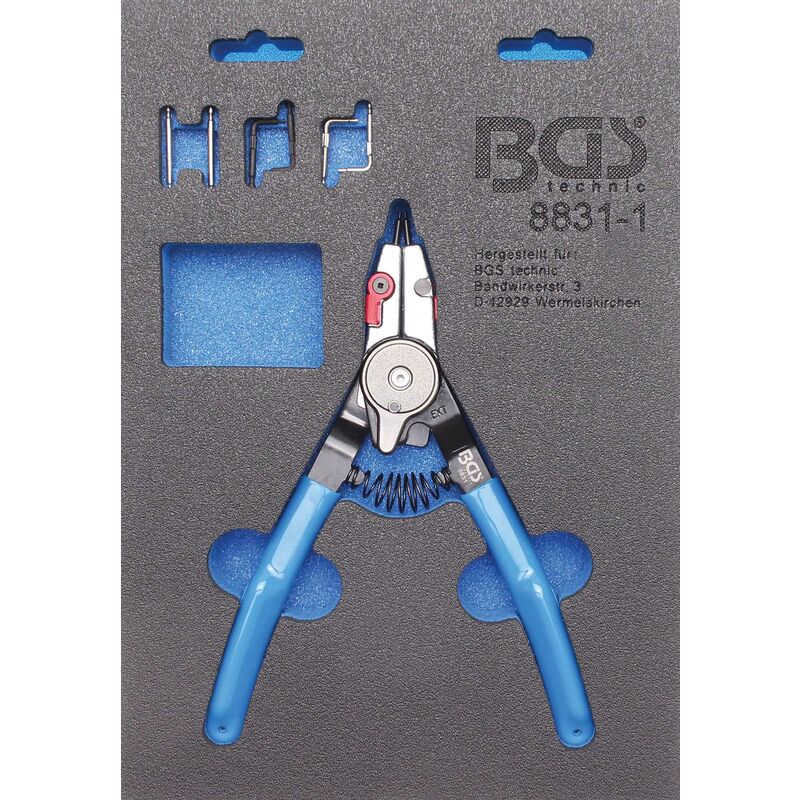 Bgs Technic - pince à circlips pour circlips internes/externes points échangeables 180 mm bgs 8831-1
