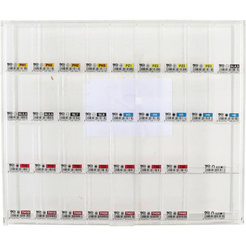 Présentoir de vente vide pour embouts et porte-embouts pour art. 9328