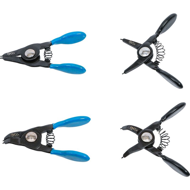 Bgs Technic - Serie di pinze per anelli seeger per anelli elastici piccoli 80 mm 4 pz.