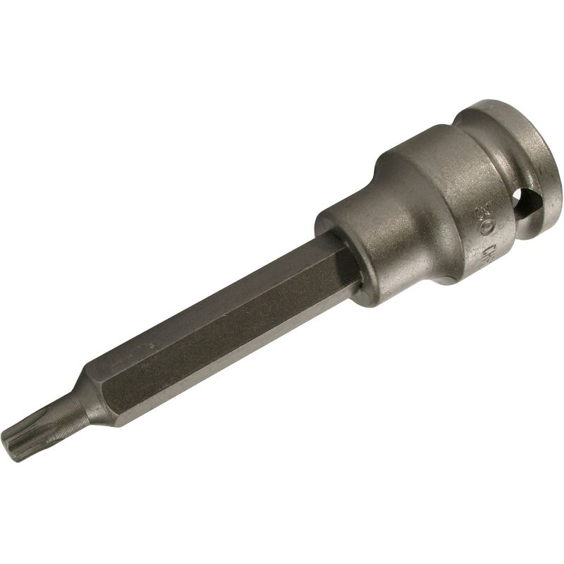 

Punta de vaso de impacto | longitud 100 mm | entrada 12,5 mm (1/2') | perfil en T (para Torx) T20 - Bgs Technic