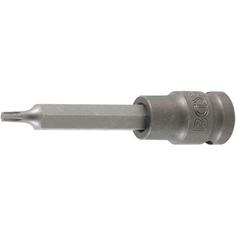 

BGS technic Punta de vaso de impacto | longitud 100 mm | entrada 12,5 mm (1/2") | perfil en T (para Torx) T25