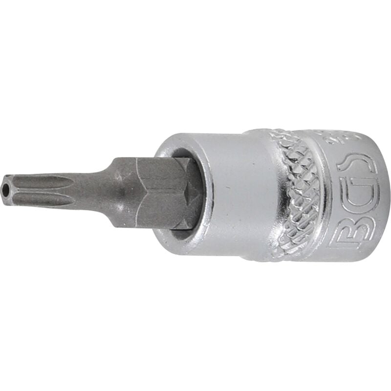 

Punta de vaso | entrada 6,3 mm (1/4') | perfil en T (para Torx) con perforación T15 - Bgs Technic