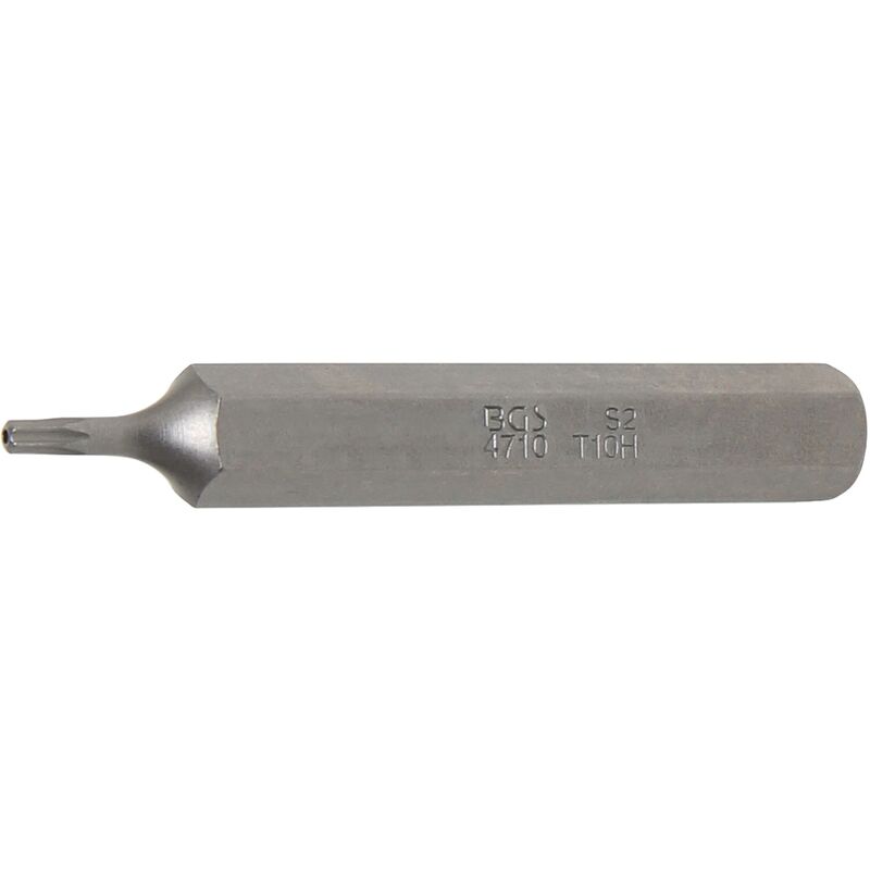 

Punta | longitud 75 mm | entrada 10 mm (3/8') | perfil en T (para Torx) con perforación T10 - Bgs Technic