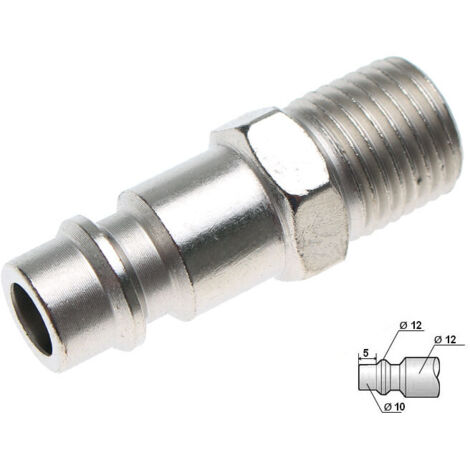 Bgs Technic – Raccord rapide mâle 1/4 – Acier inoxydable – Filetage plomberie – Connexion rapide pour outils pneumatiques – Longévité accrue
