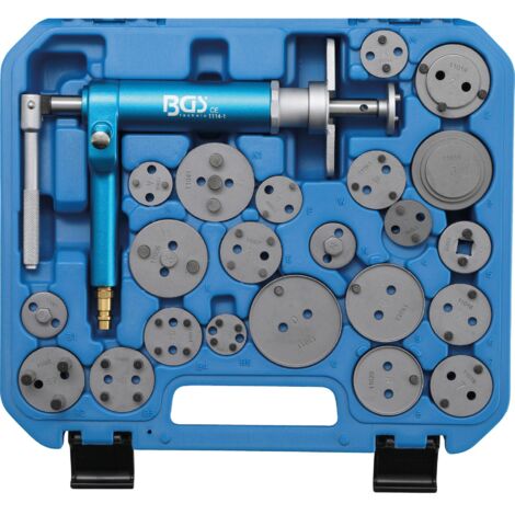Bgs Technic – Repousse piston étrier de frein à air comprimé – 21 adaptateurs inclus – Pression de service 5-8 bars – Compatible avec plusieurs marques automobiles
