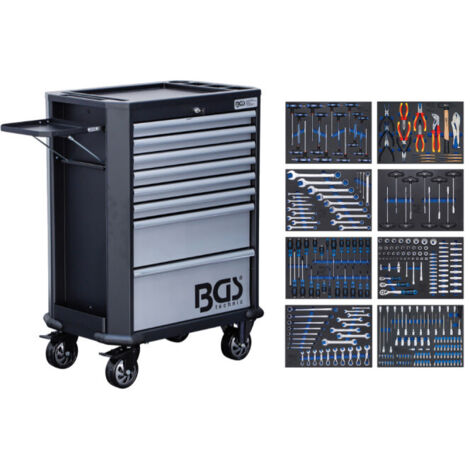 Bgs Technic – Servante d'atelier roulante 8 tiroirs – Construction en tôle d'acier – Charge maximale 220 kg – Dimensions 724x470x1026,5 mm