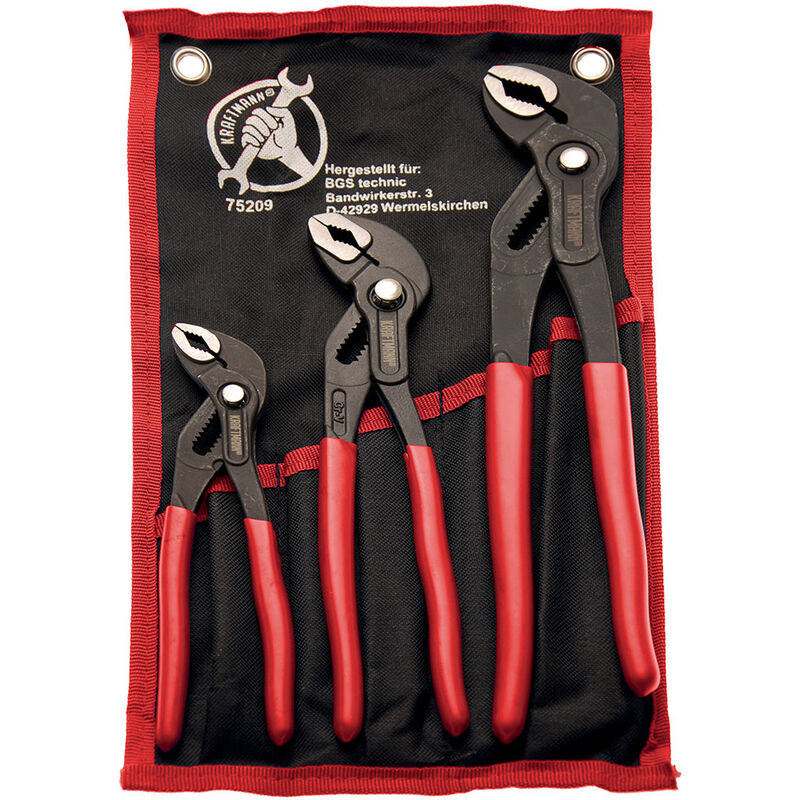 Pinze poligrip regolabili set 3pz pappagallo 175-240-300mm bgs