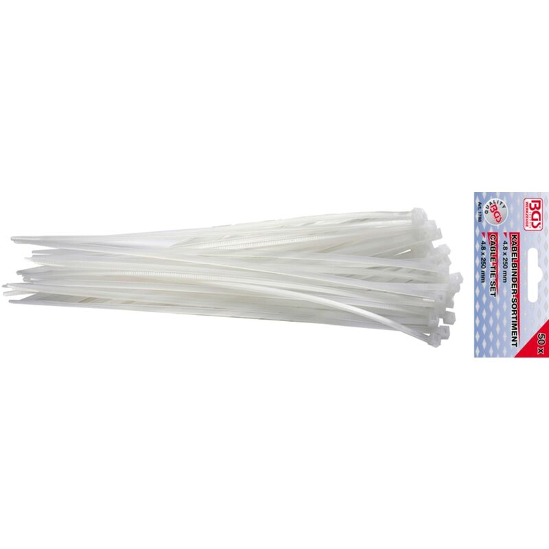 

Bgs 1788 | Surtido De Bridas | Blancos | 4,8 X 250 Mm | 50 Piezas