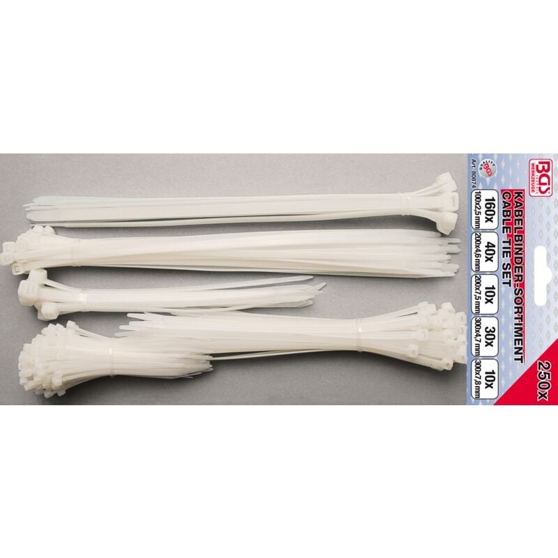 

Bgs 80874 | Surtido De Bridas | Blancos | Diferentes Medidas | 250 Piezas