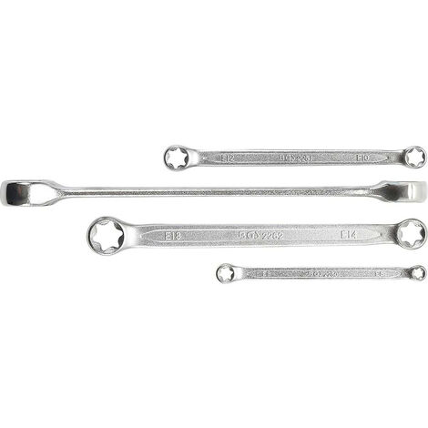 Bgs Technic – Trousse de clés Torx plates E6 x E8, E10 x E12, E14 x E18, E20 x E24 – Acier chrome-vanadium – Pour usage professionnel