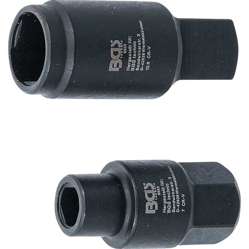 Bgs Technic - Vasos para bombas de inyección Bosch 3 caras 7/12,6 mm