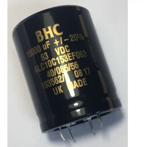 BHC ALC10C153EF063 - Condensateur électrolytique alu 63VCC 15000uF +85°C 40x50mm - noir