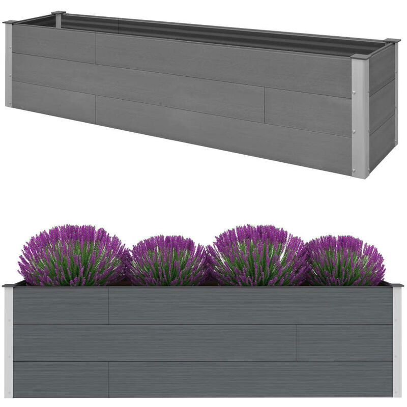 

Rogal Home&Deco Arriate de WPC gris 200x50x54 cm